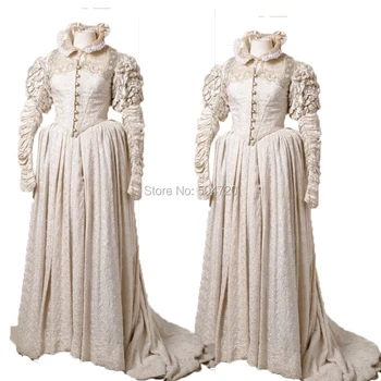 Na mieru!Elegantné Vojvodkyňa Kráľovnej márii Antoinette Deň Súdu regency Gotické a Renesančné Divadlo stredoveké Šaty Loptu šaty HL-200