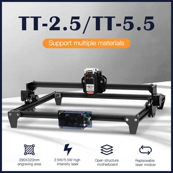 Twotrees CNC TT-2.5 TT-5.5 7.5 W 20W Laserové Rytie Stroj Rýchlosť rezací stroj nástroj rezbárske drevo/Koža/Kov/Akryl
