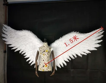 Cosplay Biela veľký anjel pierko krídlo model dráhy bielizeň zobraziť streľba rekvizity festival strane krídla pre Halloween