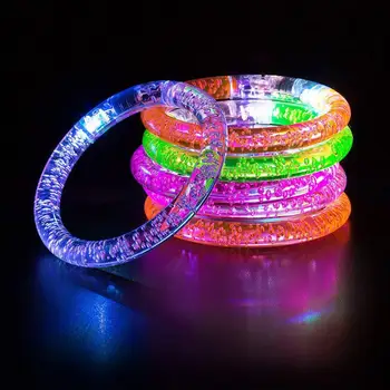 Led Lesk Náramok Náramok LED Crystal Gradient Farba Strane Krúžok Akryl Lesk Flash Light Party Dance Dekor LX9136