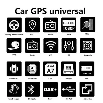 1 DIN Android 10 Auto Multimediálny Prehrávač Car Stereo Rádio 9 Palcový Nastaviteľné Kontakt Obrazovke FM, GPS Navigácie MP5 Prehrávač