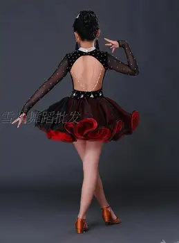 Nový odborný Štýl latinskej Tanečných Kostýmov, Diamond Gázy latinskej Tanečnej Súťaže Šaty pre Dievčatá dieťa latinské tanečné šaty