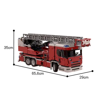 Buildmoc Inžinierstva Dopravného prostriedku MOC-60361 Scania L hasičské RC Stavebné Bloky DIY Tehly Hračky Pre Deti Narodeninám