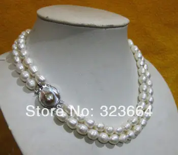 Dvojité pramene, prírodné 12-14 mm south sea white pearl náhrdelník 17