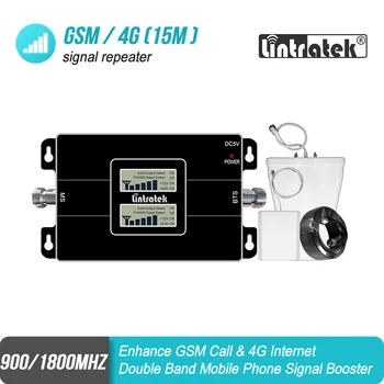 GSM 900, LTE 1800mhz Dual Band Signálu Repeater 2G Band3 DCS 4G 65dB Mobilný Signál Booster Zosilňovač s Dvoma LCD Displej #44