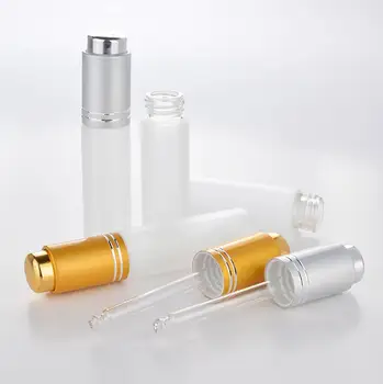 Veľkoobchod 20ML Mini Prenosné Mliečneho Skla Naplniteľné Parfum Fľašu Vyprázdniť Kozmetické Kontajner S Kvapkadlom