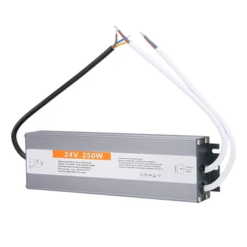 LED Napájací Transformátor Exteriérový Vodotesný IP68 Ultra Tenké Prepínanie AC170‑250V DC24V 10.4 A 250W Ovládač Transformer
