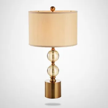 Americký Štýl Jednoduché Kreatívne Crystal Ball Stolové Lampy, Spálňa, Obývacia Izba Led EÚ Plug Tlačidlo Prepnúť Stolové Lampy Domova