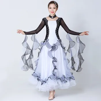 Ženy Modernej tanečnej súťaže, kostýmy ballroom dance šaty high-grade tanečné predstavenie uniformy valčík tango rumba, sukne MQ252