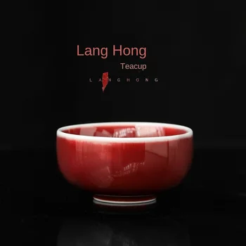 Lang Hongfusheng Pohár Čaju Nastaviť Jingdezhen Červená Glazúry Keramiky Kung Fu Čaj Nastaviť Veľké Teacup Keramické Teacups Jeden Pohár Pohár Hosť