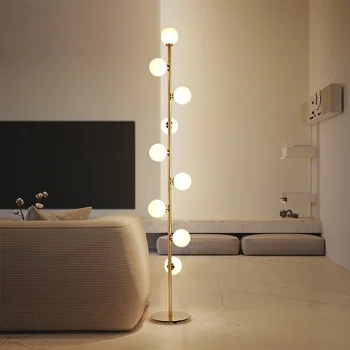 Moderné LED obývacia izba stojace lampy, nočné svetlá domov deco osvetlenie sklenenú guľu zariadenia Nordic spálne podlahové svietidlá