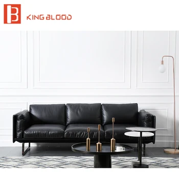Top zrna čierne originálne kožené moderná kožená sedacia súprava nábytku